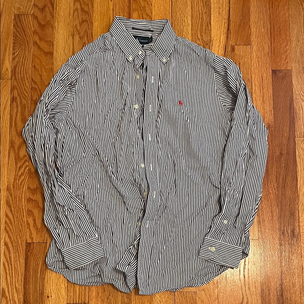 Ralph Lauren Blue and White Striped Shirt